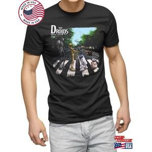 Droids Abbey Road T-Shirt Movie Music Mashup Adults Gift For Men T Shirt